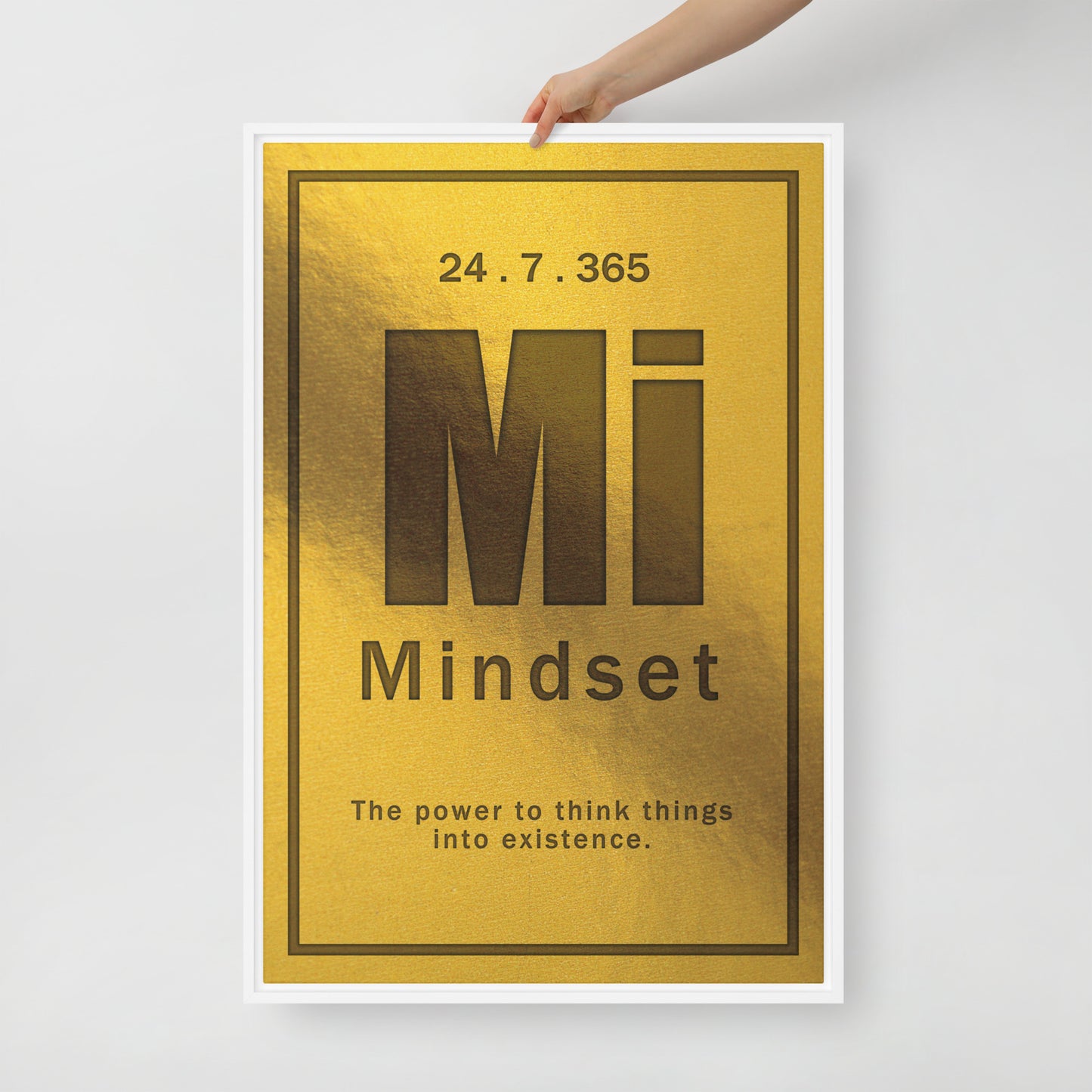 Framed Wall Art - "Mindset: The Power to Think Things Into Existence" Gold Canvas Print - KingKanvas